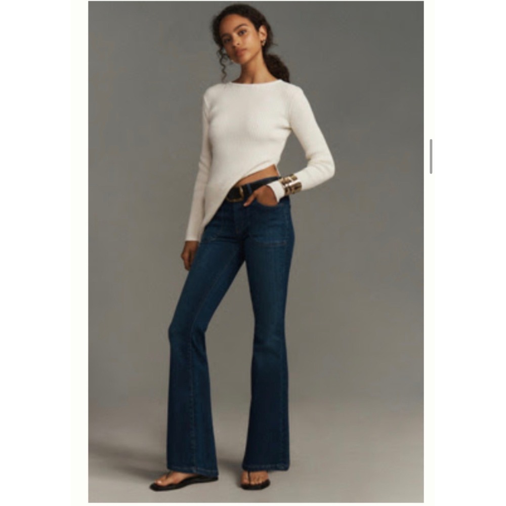 NWT PILCRO Anthropologie Icon Low Rise edition Flare Jeans Dark‎ Wash Denim 31